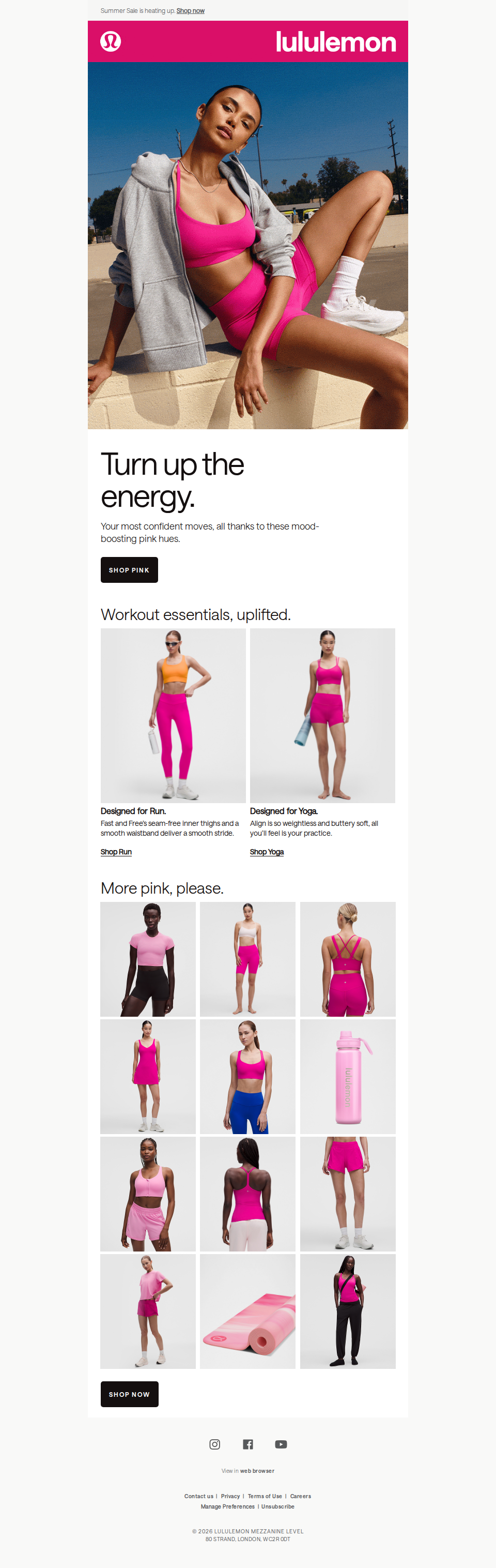 Pink hues for every workout.