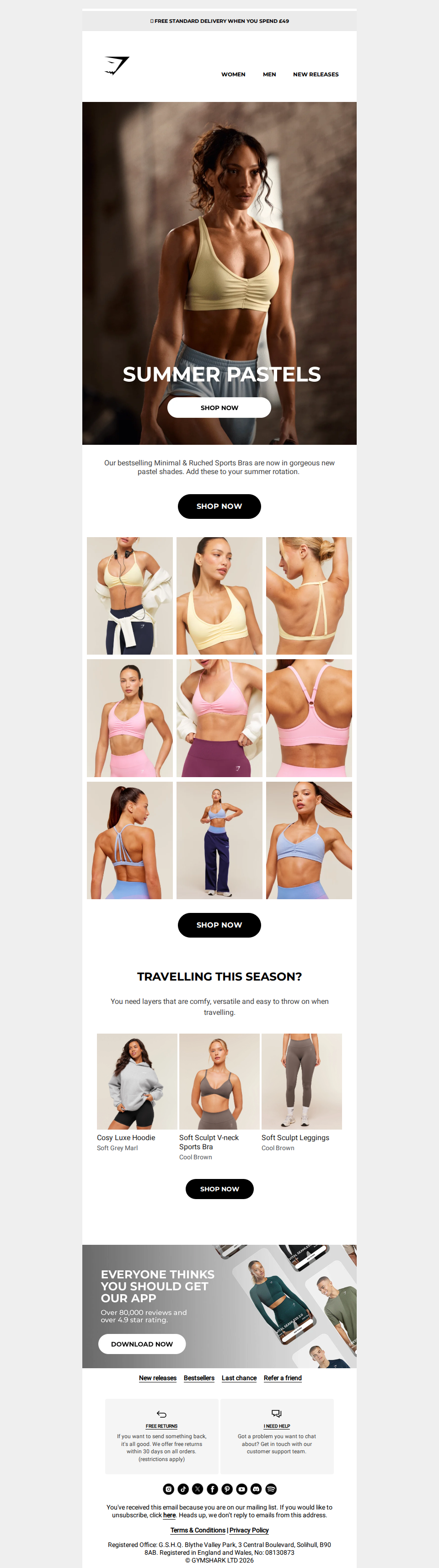 Pastel sports bras