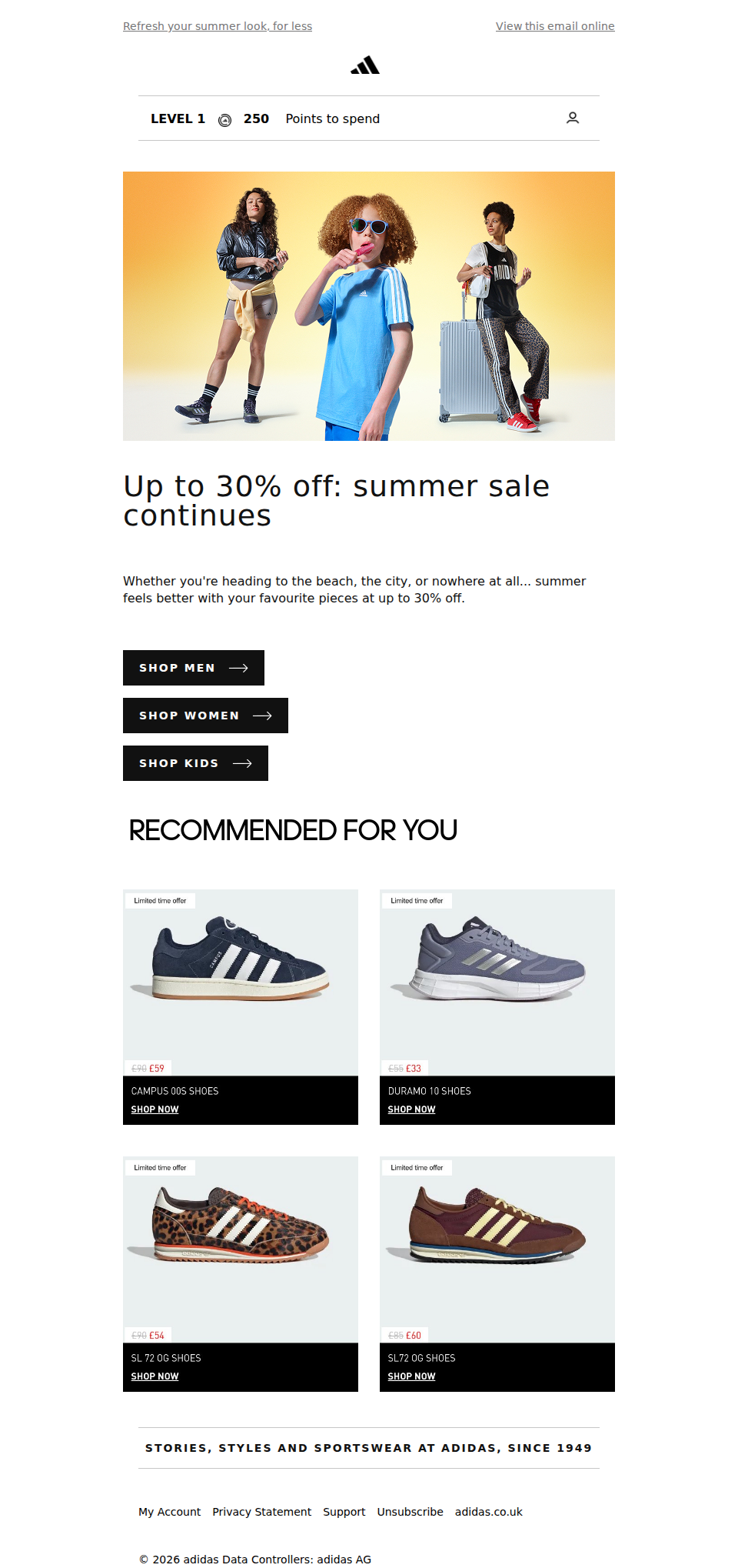 Up to 30% off: summer sale continues