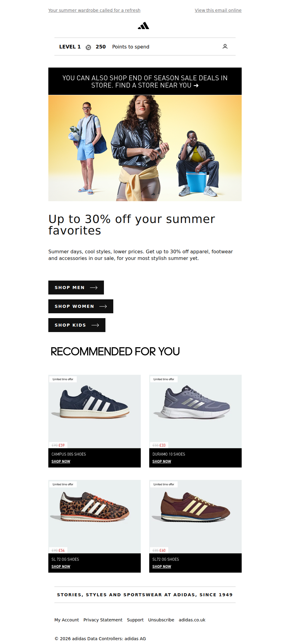 Fresh summer picks at up to 30% off