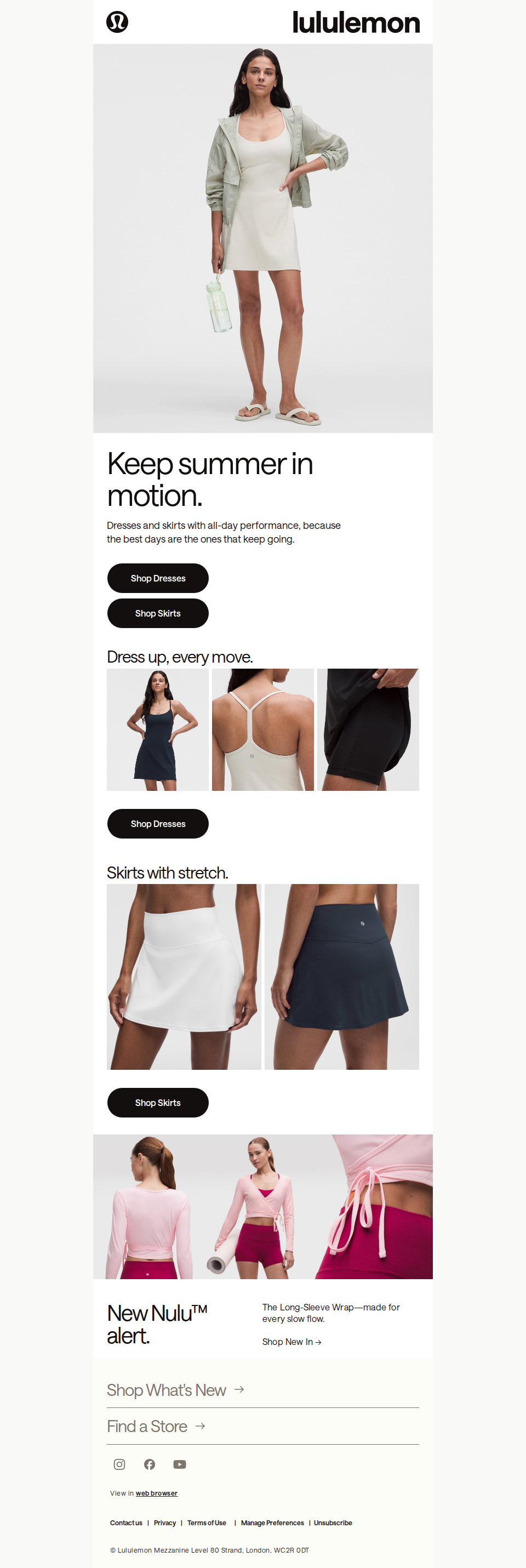 Dresses and skirts, hot right now.