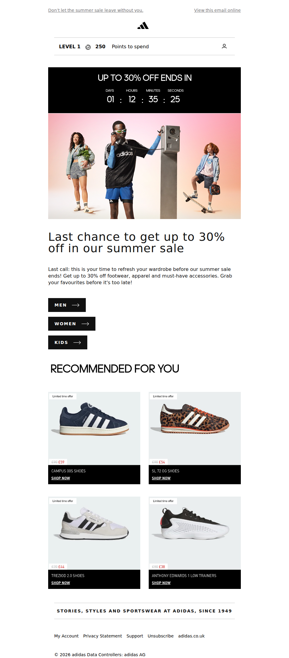 Final sale days: up to 30% off