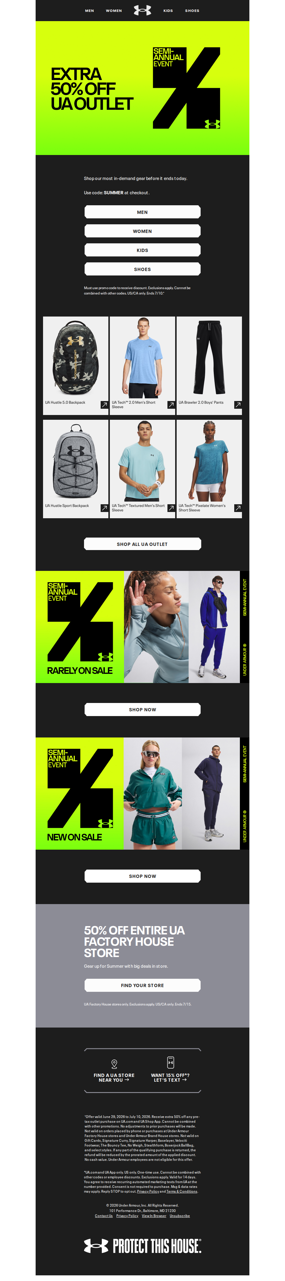 Ends Today: Extra 50% off UA Outlet 🚨