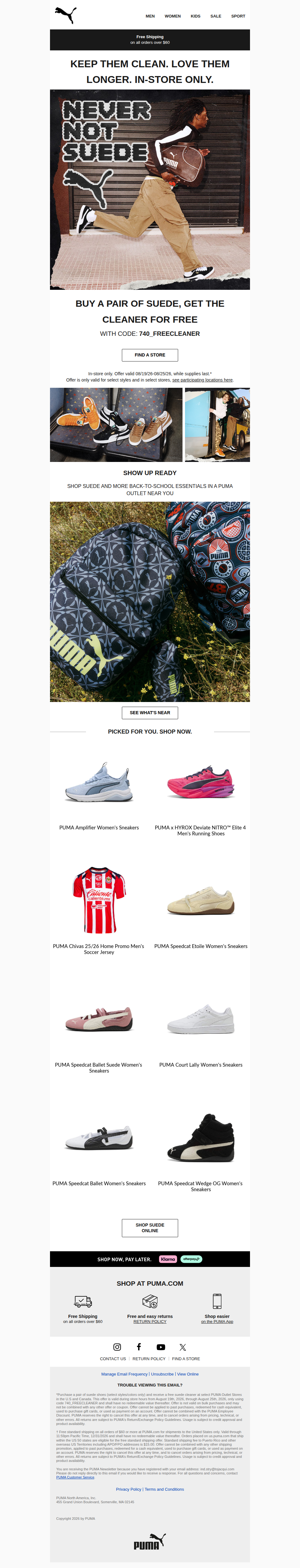 Free Suede Cleaner With Purchase of a Pair of Suede: In Store Only
