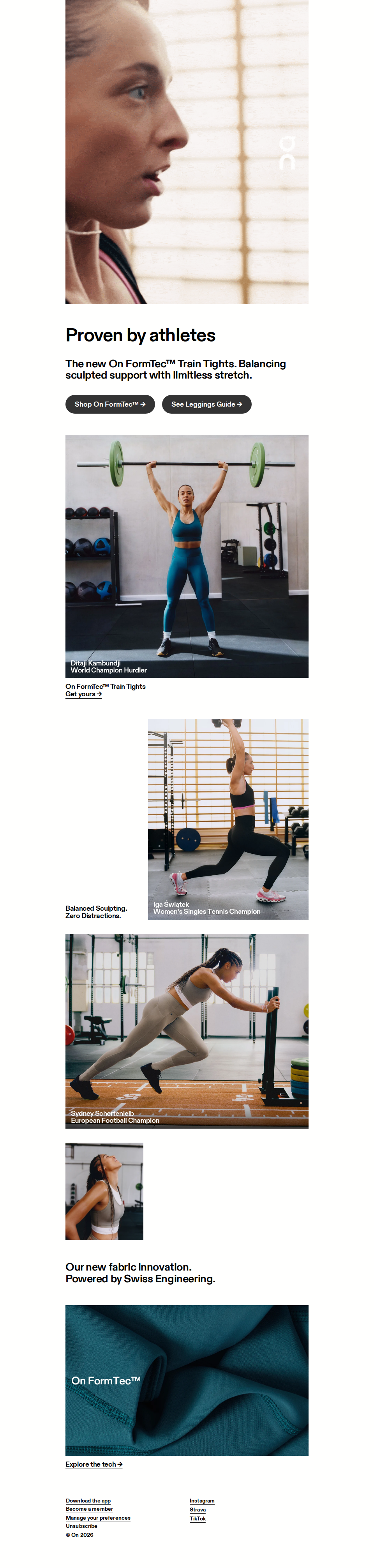 The all-new Train Tights made with On FormTec™ material.