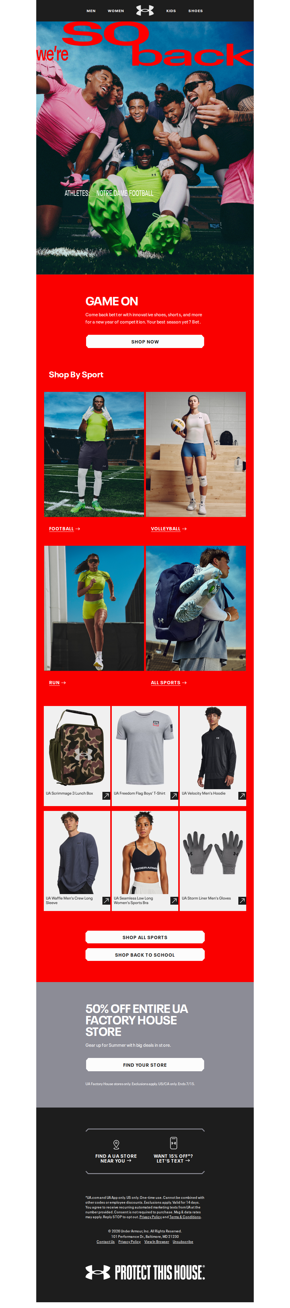 Shop what you need for every sport