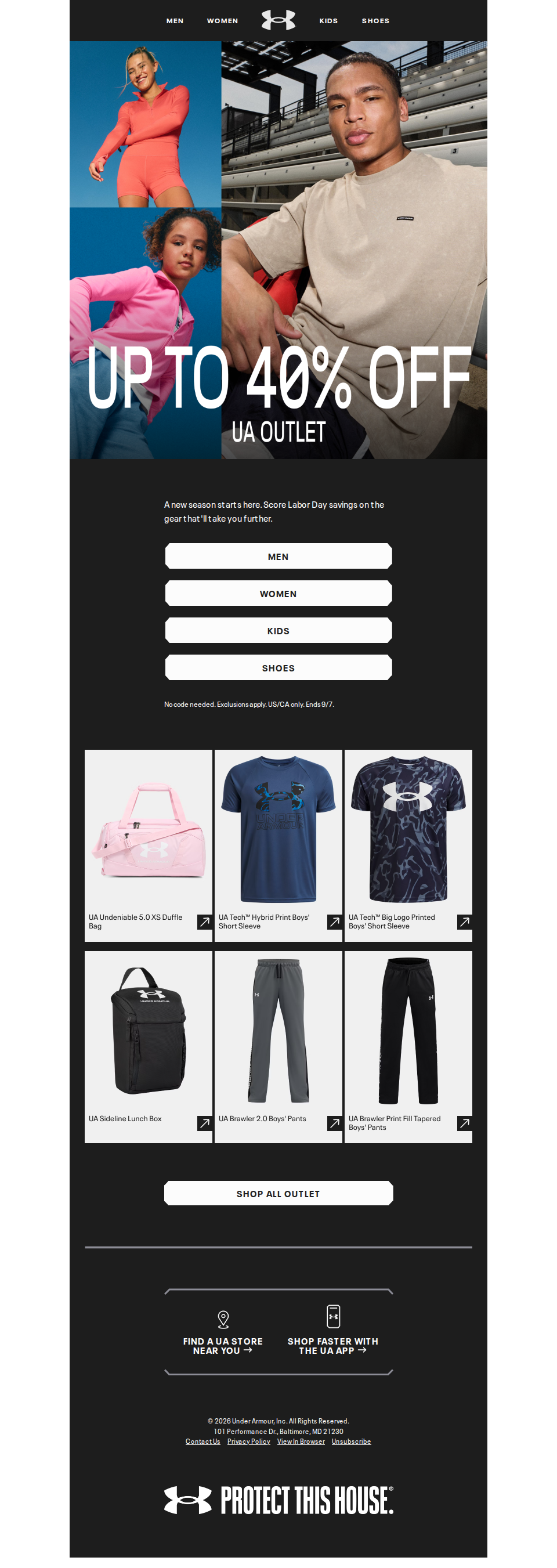 It's On: Up to 40% off UA Outlet