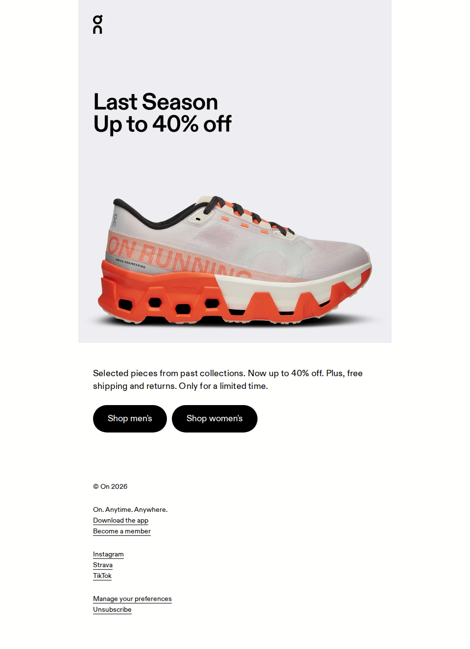 ☁️ Last Season: Now up to 40% off
