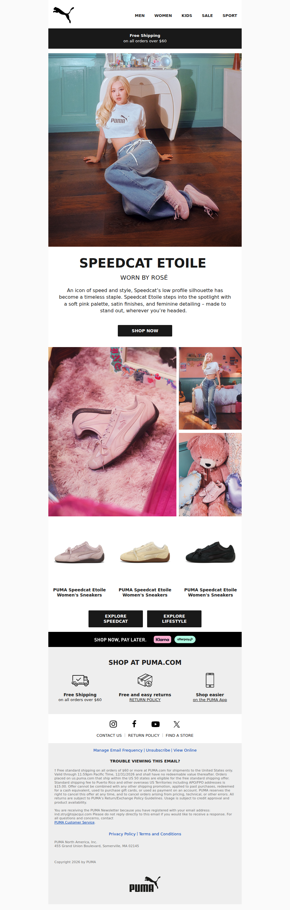 Rosé Wears Speedcat Etoile  