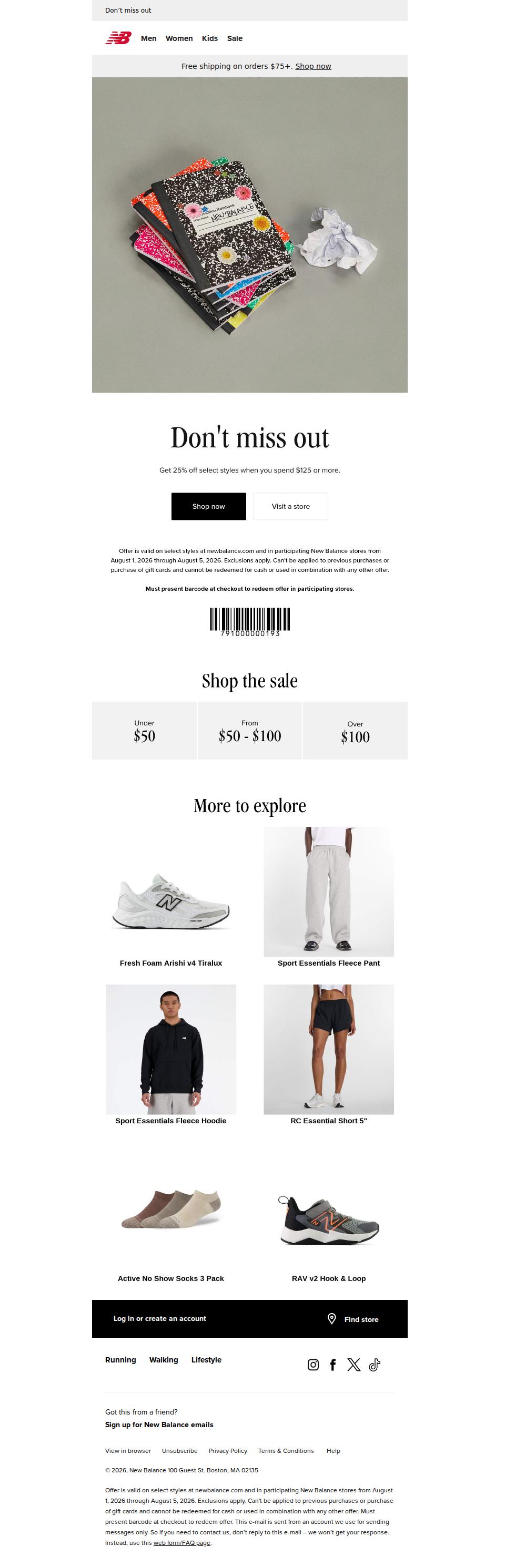 Get 25% off select styles when you spend $125+, get 25% off select styles when you spend $125+